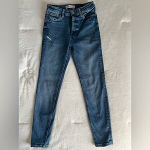 Zara Blue Skinny Jeans with Distressed Look